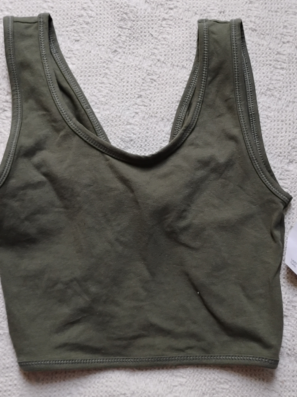 American Eagle Olive Ribbed Crop Tank
